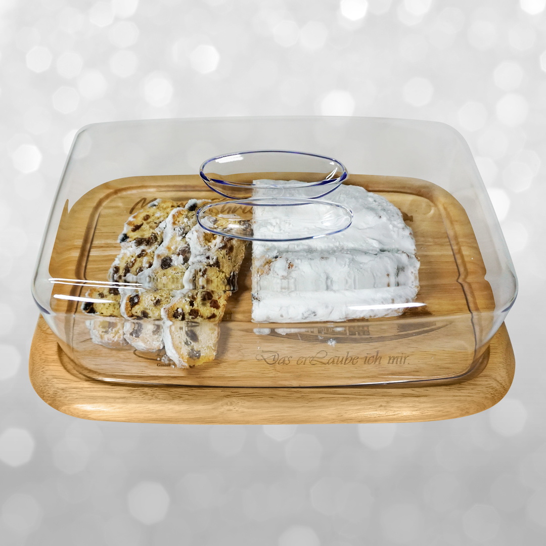Stollenbrett mit Deckel + 1kg Stollen - Bckerei & Konditorei Laube